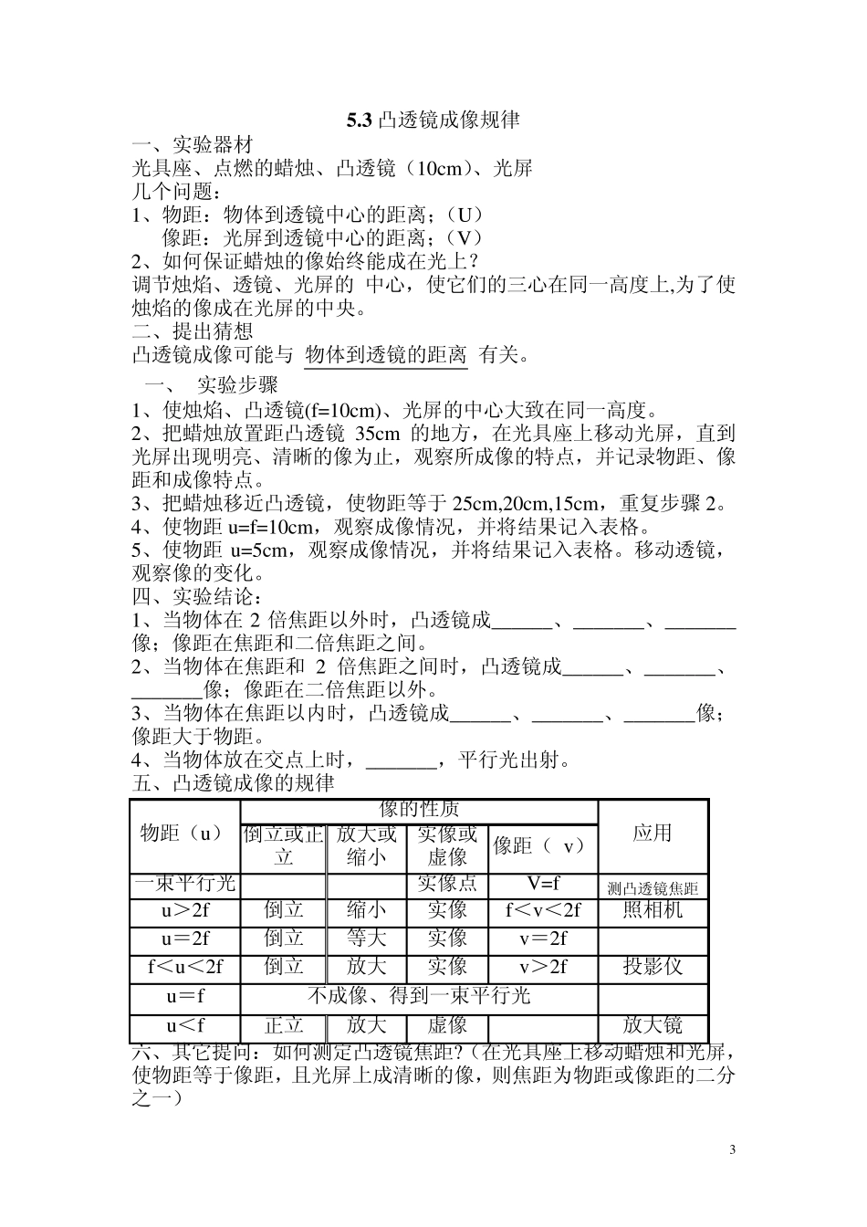 第五章透镜及其应用知识点_第3页