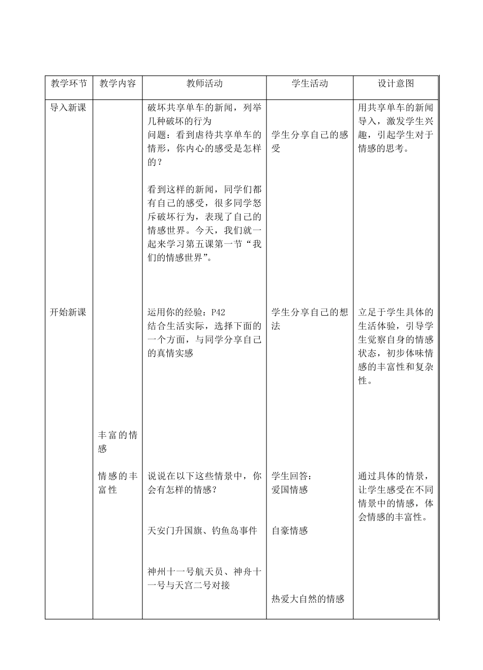 第五课第一节我们的情感世界教学设计_第2页