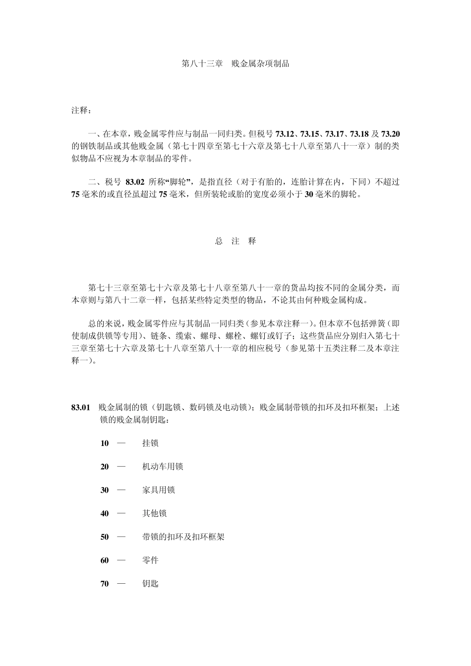 第八十三章贱金属杂项制品_第1页