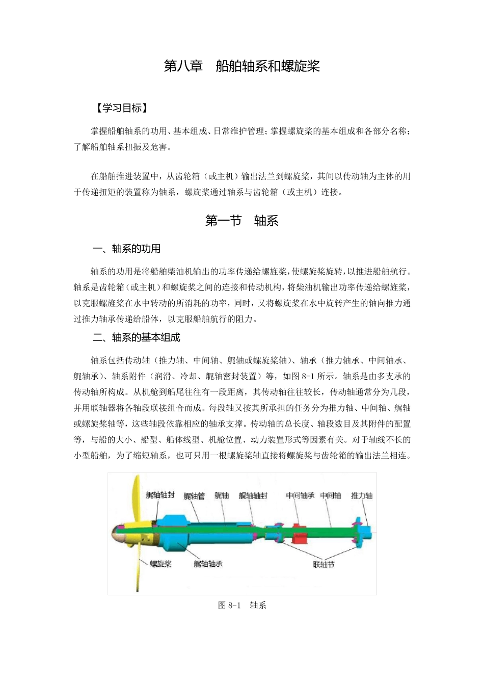 第八章船舶轴系和螺旋桨_第1页