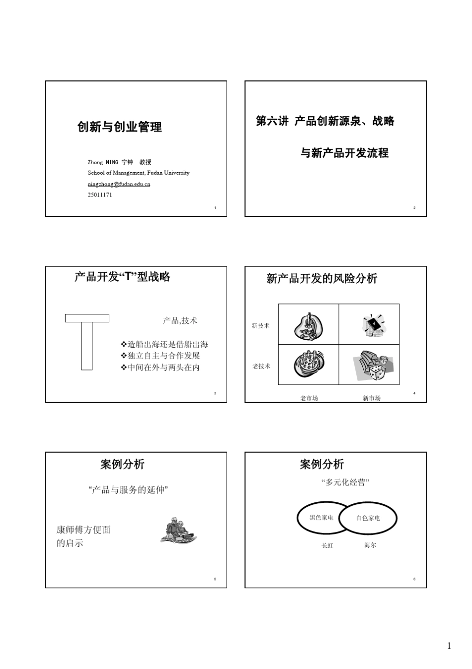 第六讲产品创新源泉、战略与新产品开发流程(复旦大学,宁钟)_第1页
