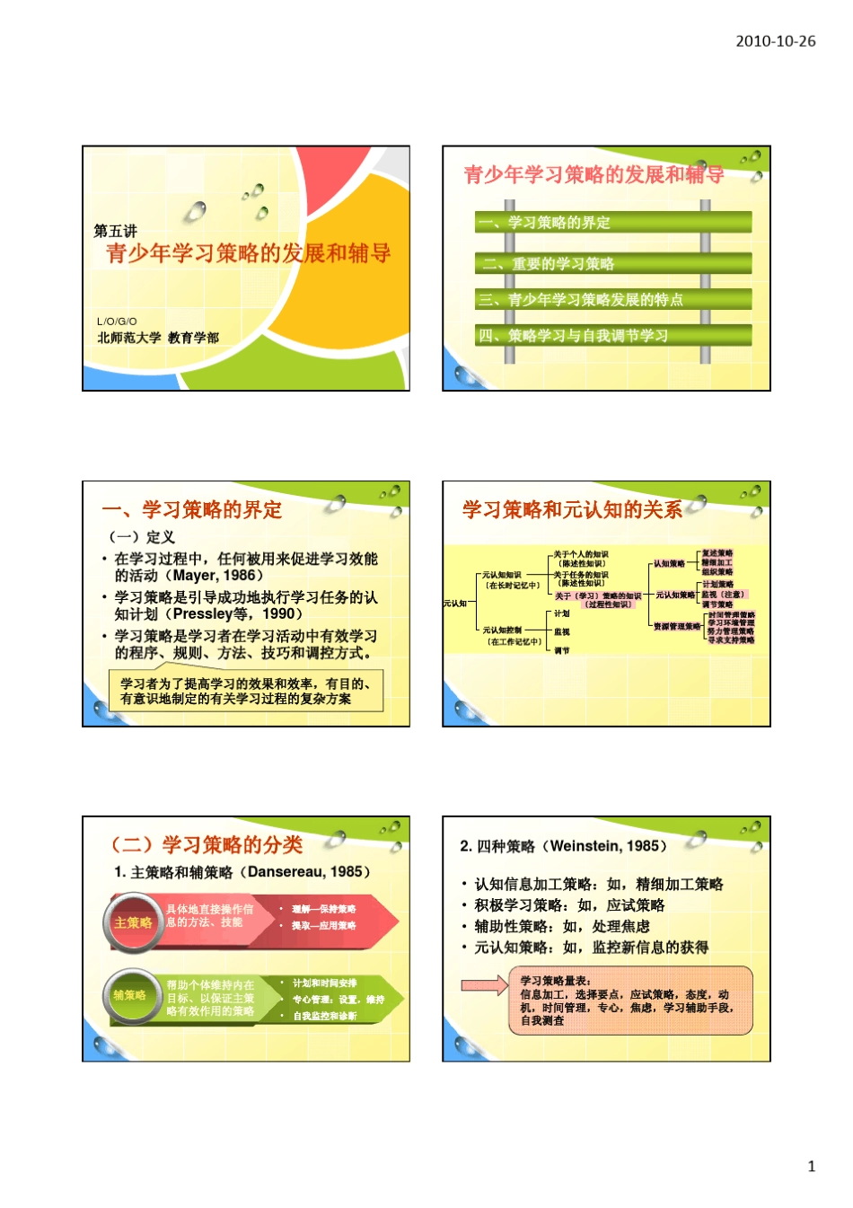 第六讲青少年学习策略的发展和辅导_第1页