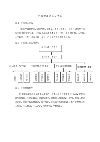 第十三章质量保证体系及措施