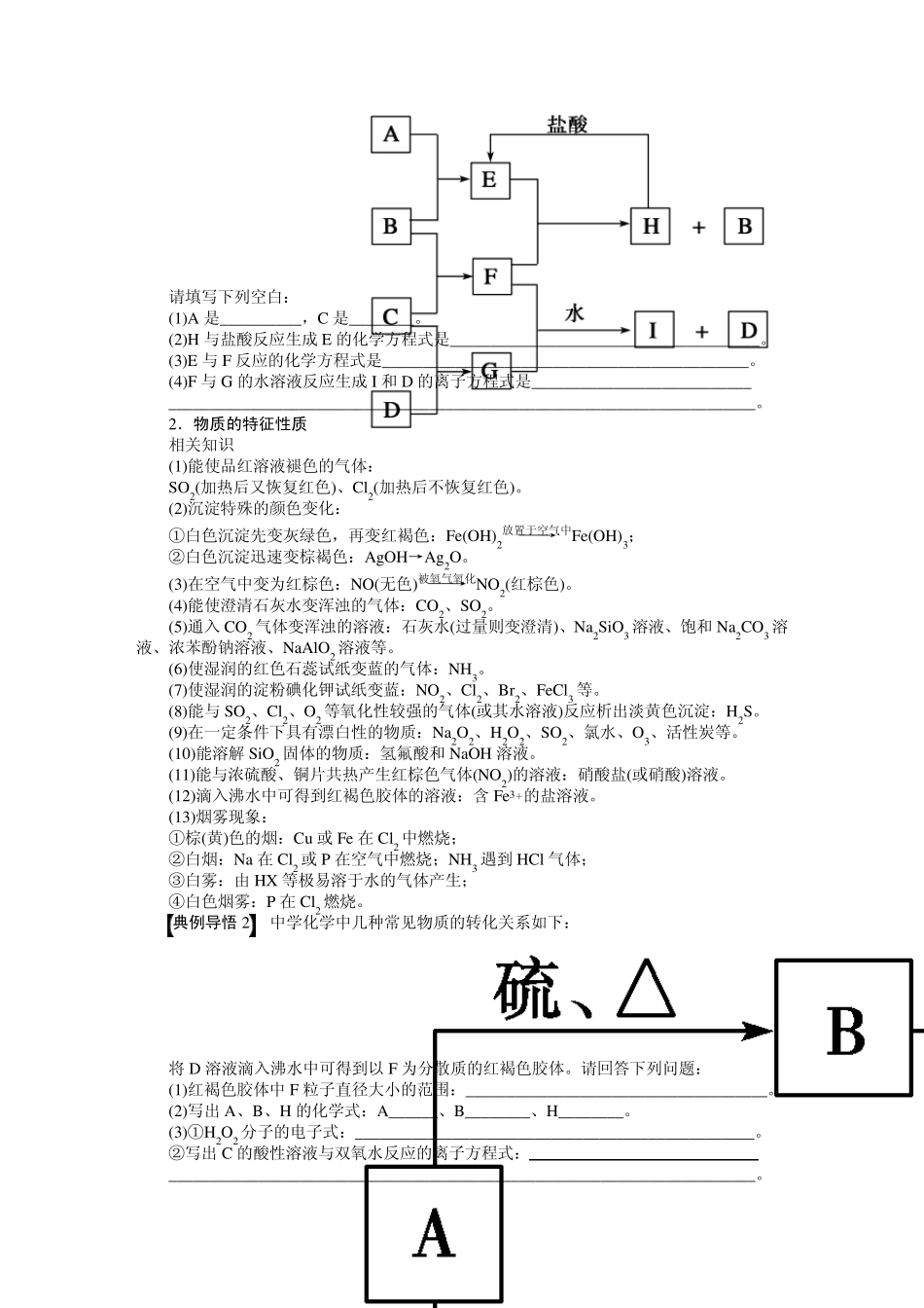 第四章学案24无机框图题的解答策略_第2页