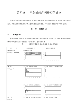 第四章平稳时间序列模型建立