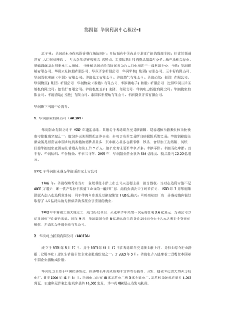 第四篇华润利润中心概况