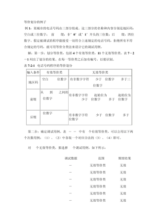 等价划分的例子
