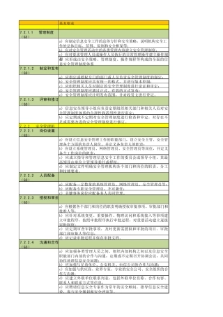 等级保护现场测评记录表(三级)