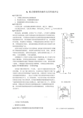 筛板精馏塔报告