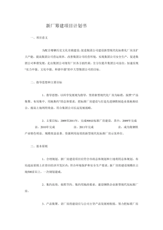 筹建项目计划书