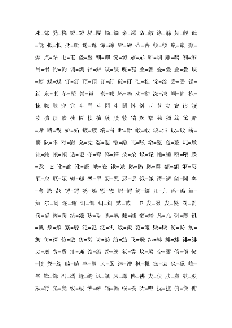 简体字繁体字对照表_第3页