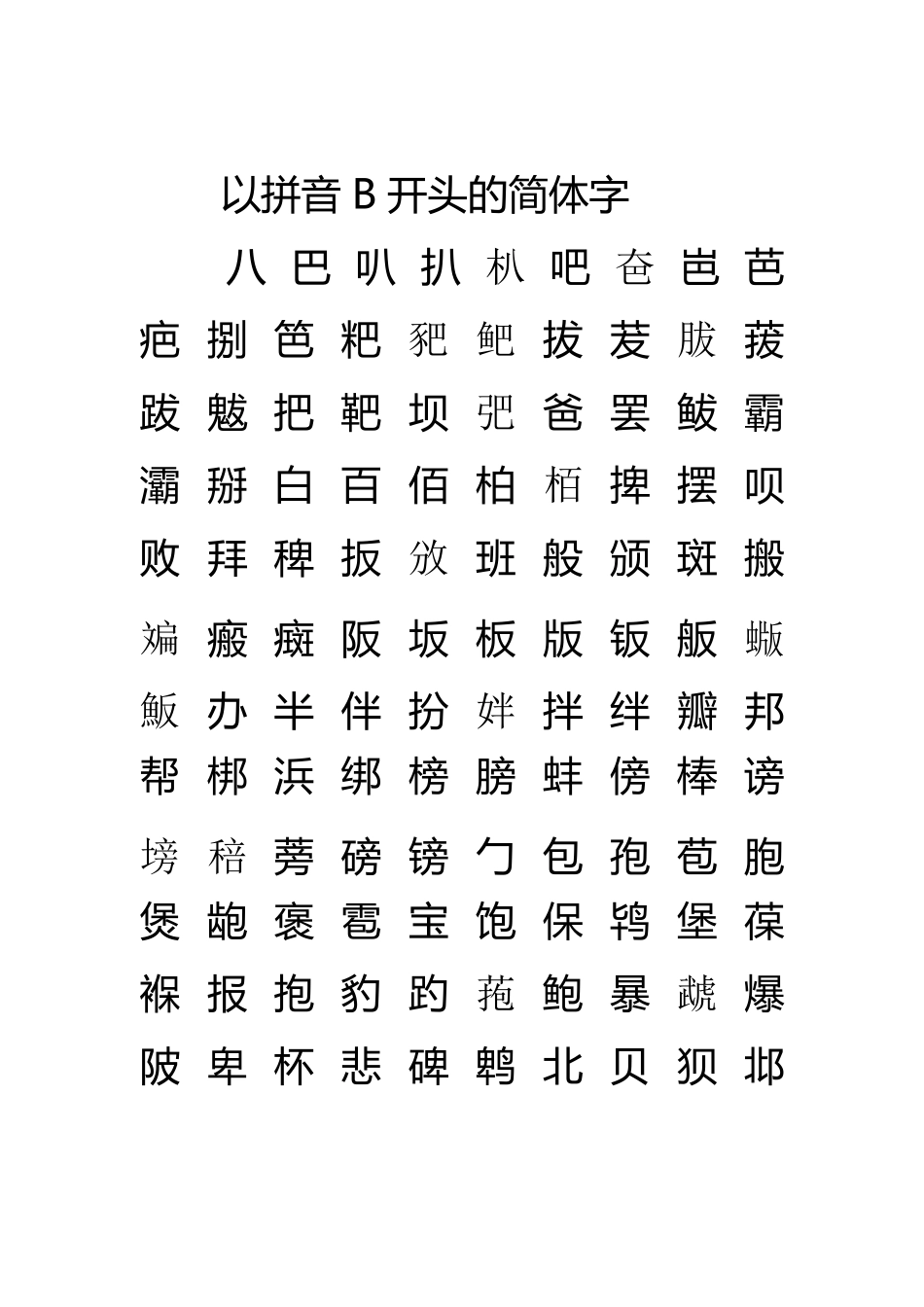 简体汉字大全_第2页