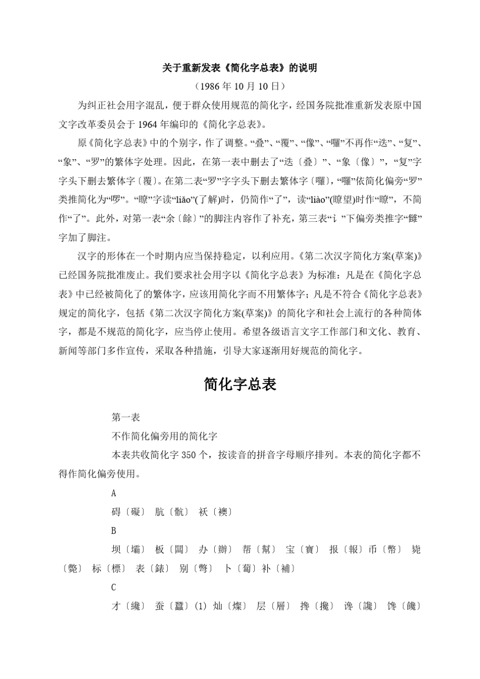 简化字总表(19861010)_第1页