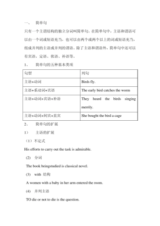 简单句和并列句