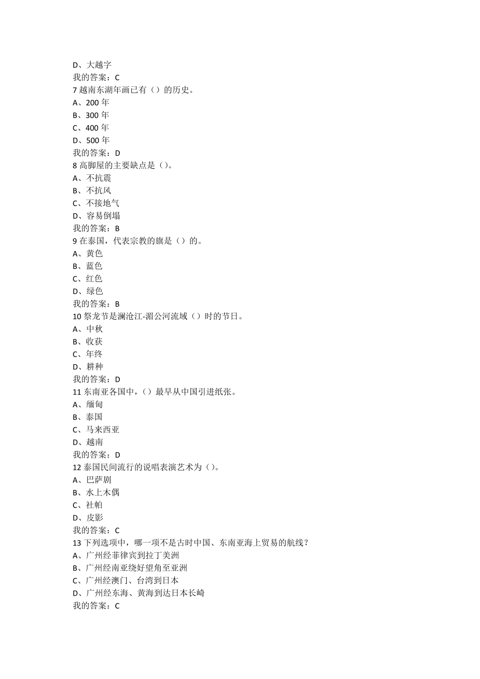 超星尔雅《东南亚文化》考试答案(2016)_第2页