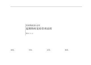 超期物料复检管理流程