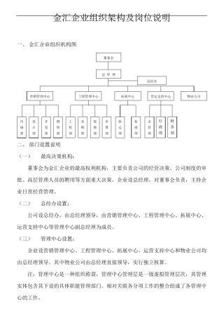 超详细的企业组织架构及岗位说明