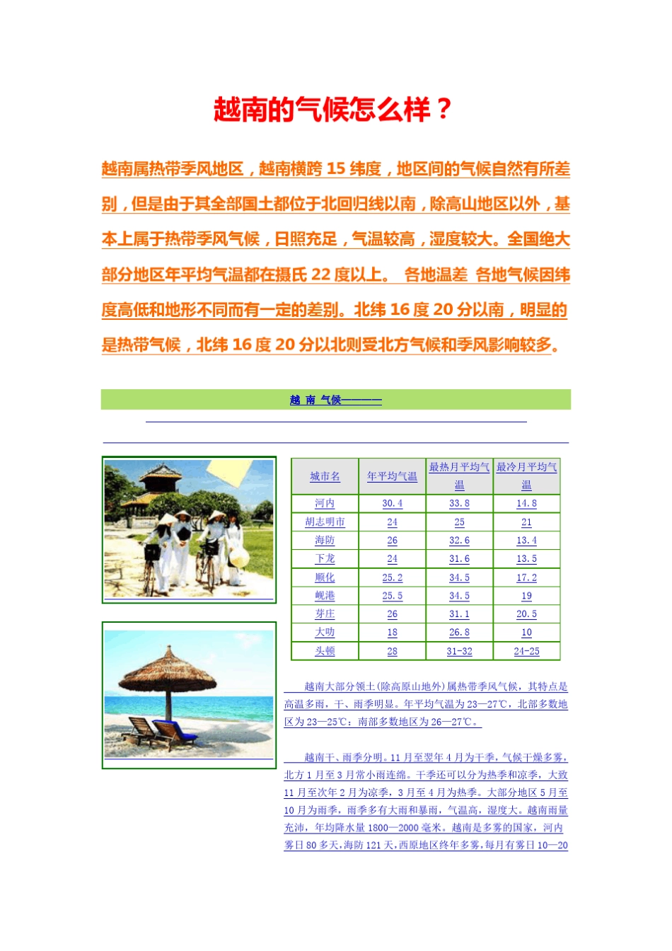 越南的气候怎么样？_第1页