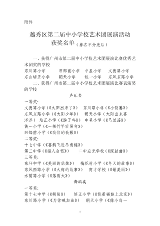 越秀区第二届中小学校艺术团展演活动