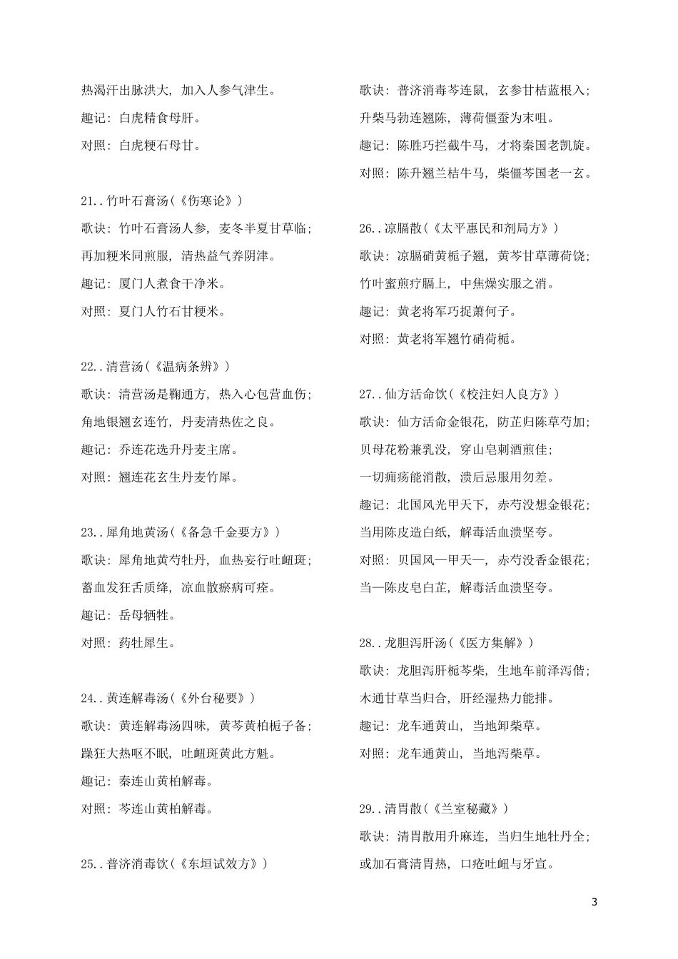 趣味方剂歌诀完美版_第3页