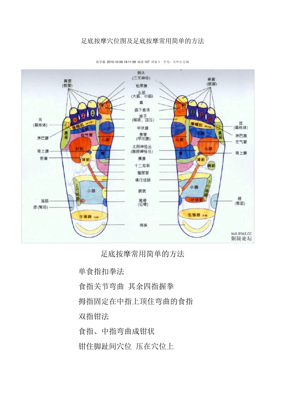 足底按摩穴位图及足底按摩常用简单的方法_第1页