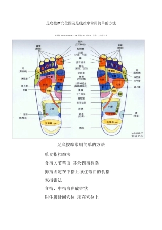 足底按摩穴位图及足底按摩常用简单的方法