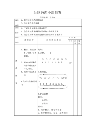 足球兴趣小组教案