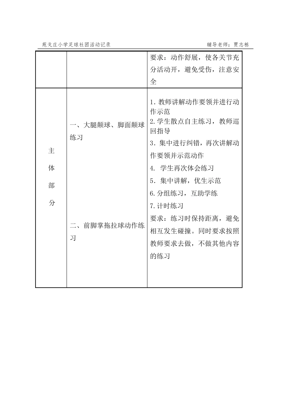 足球兴趣小组活动记录(表)_第2页