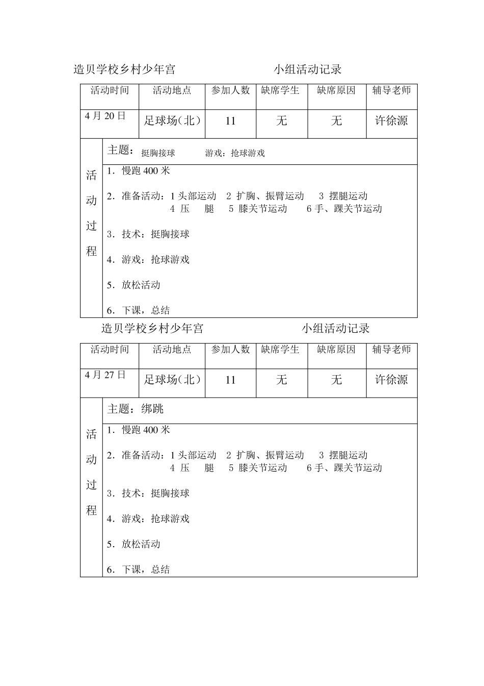 足球兴趣小组活动记录_第3页