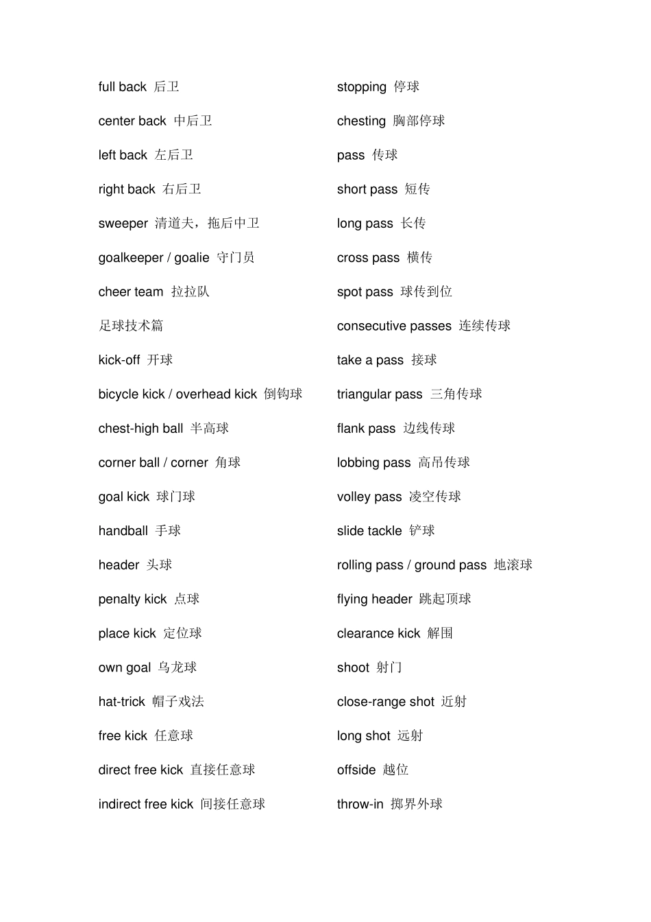足球术语各种英文_第2页