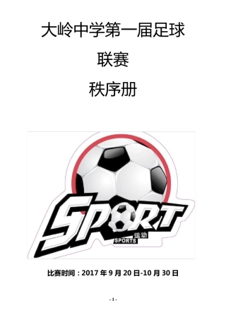 足球比赛秩序册