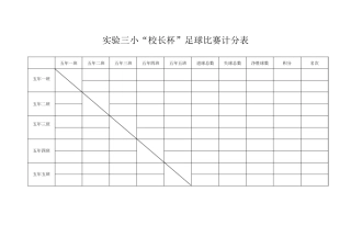 足球比赛计分表