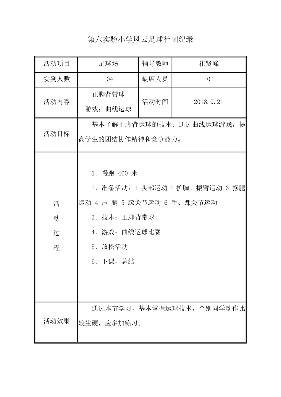 足球社团活动记录表_第2页