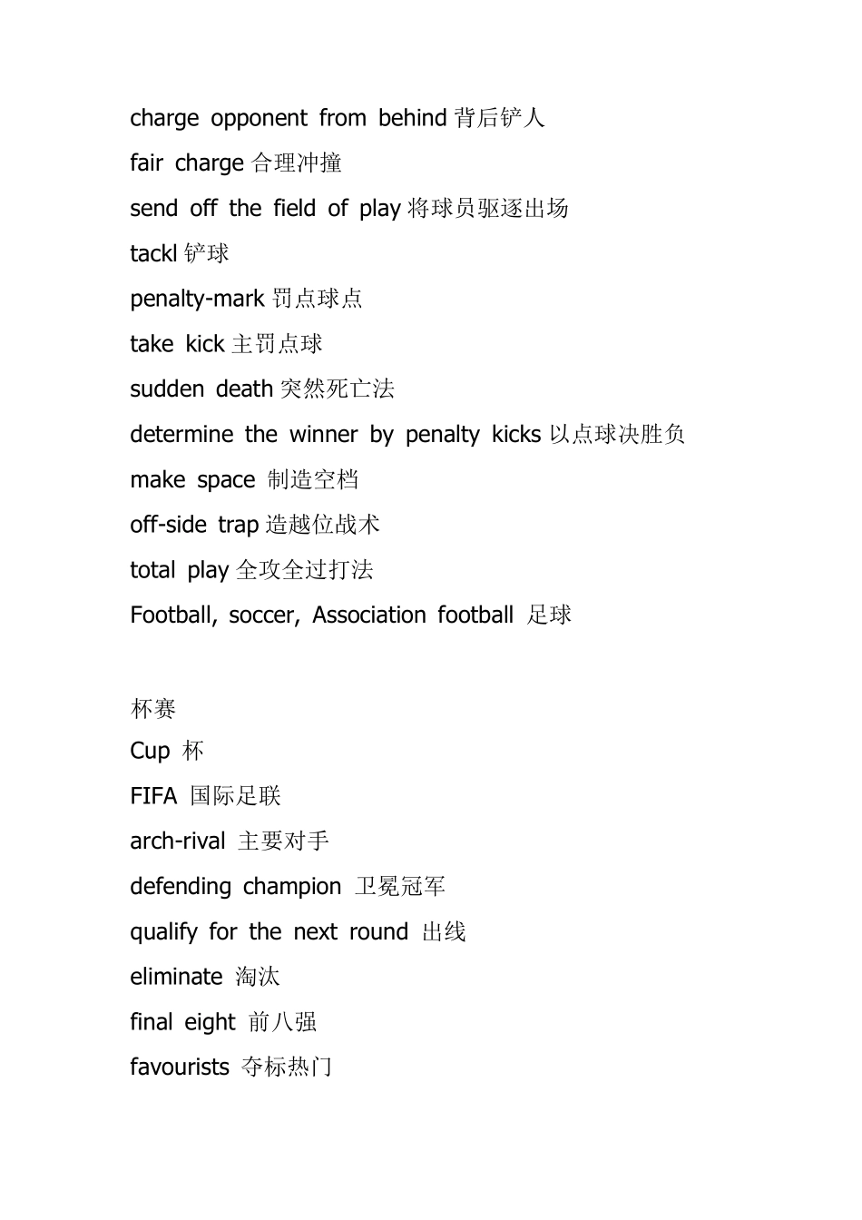 足球英文专业术语_第3页