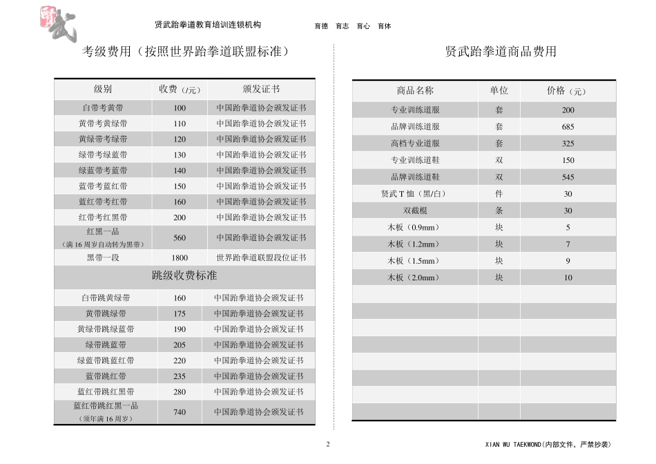 跆拳道管理表格(横版)_第2页