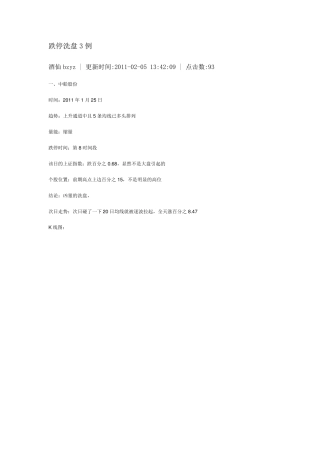 跌停洗盘3例