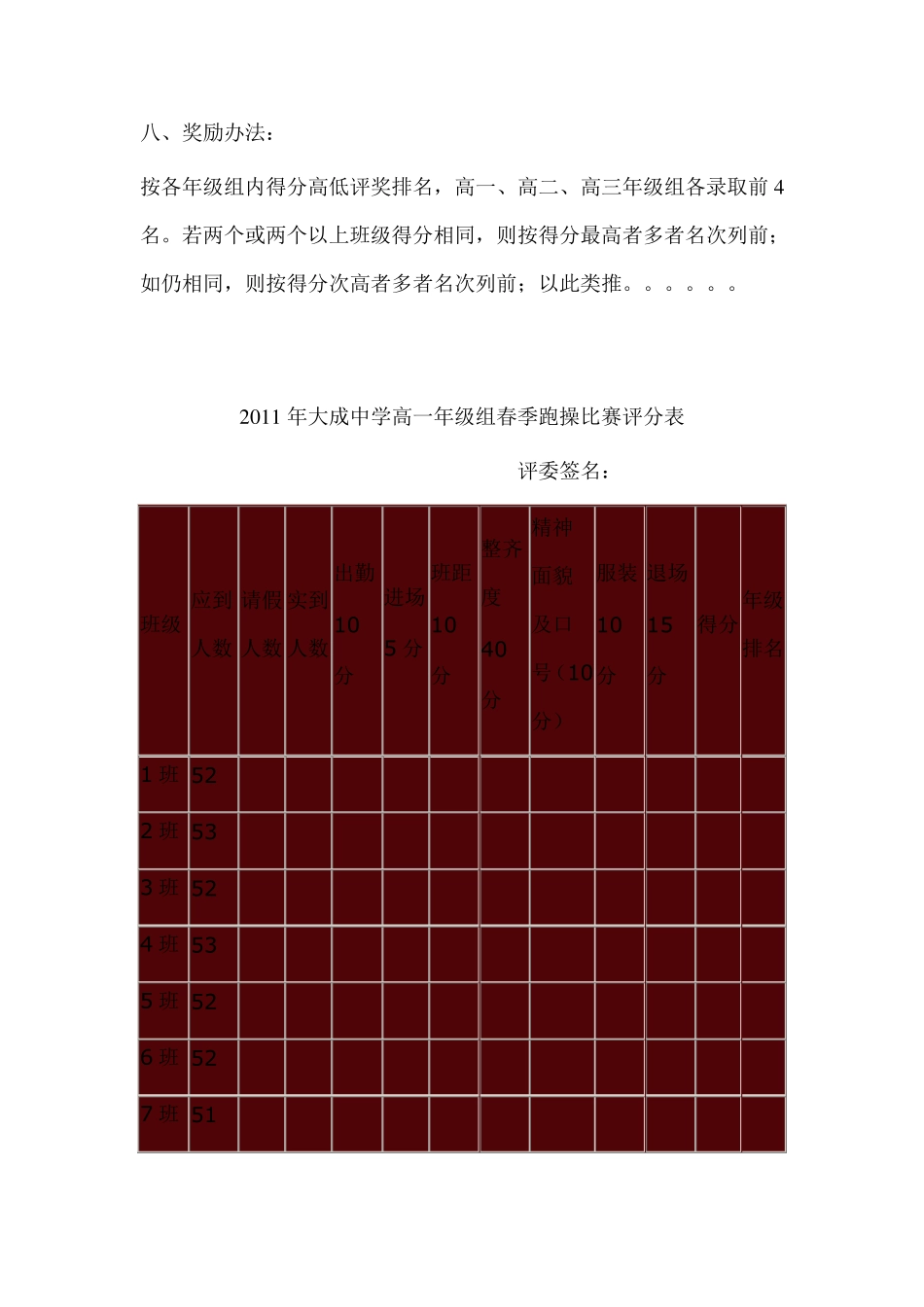 跑操比赛规程及评分标准_第3页