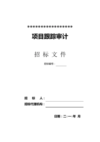 跟踪审计招标文件范本