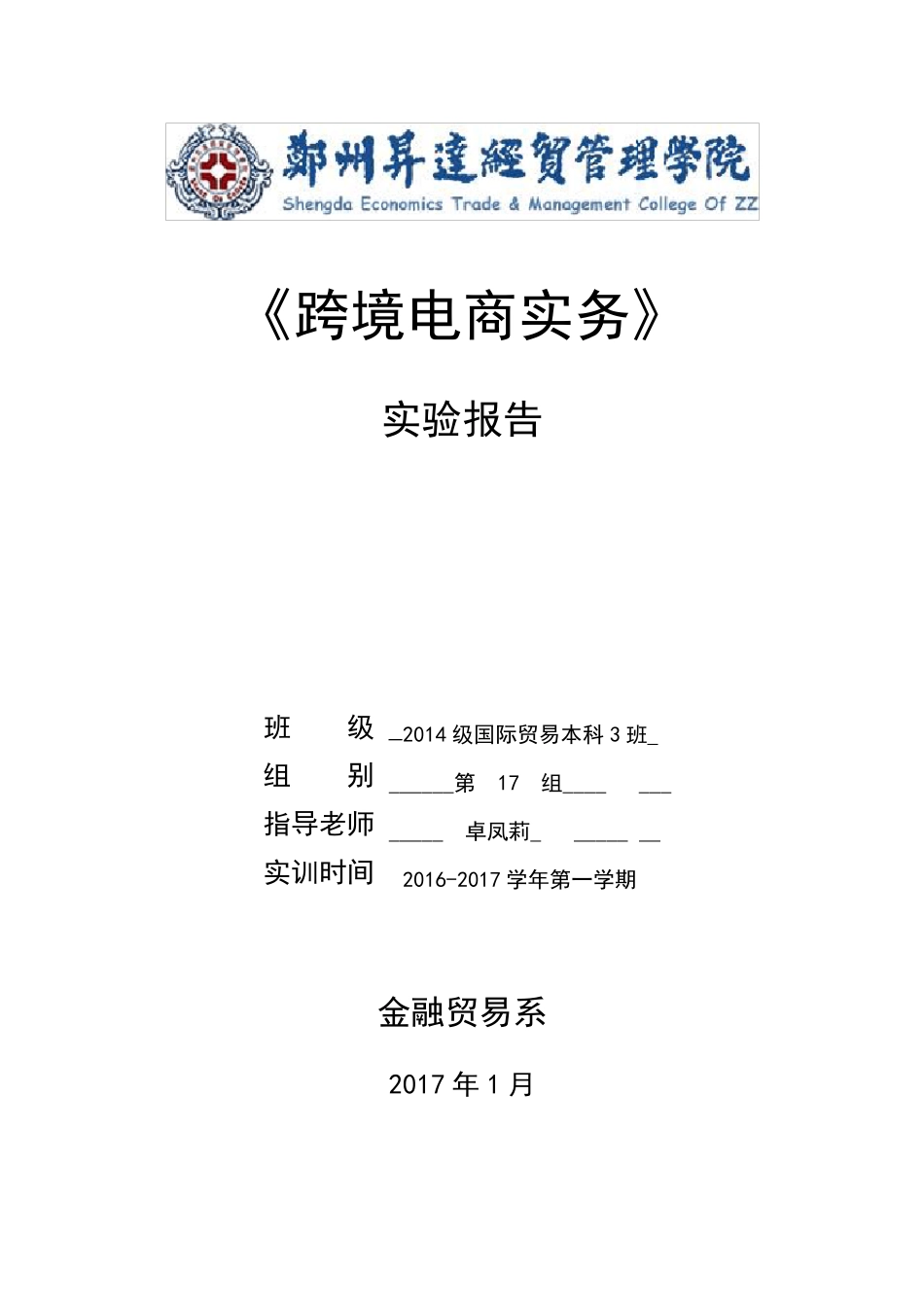 跨境电商实验报告_第1页