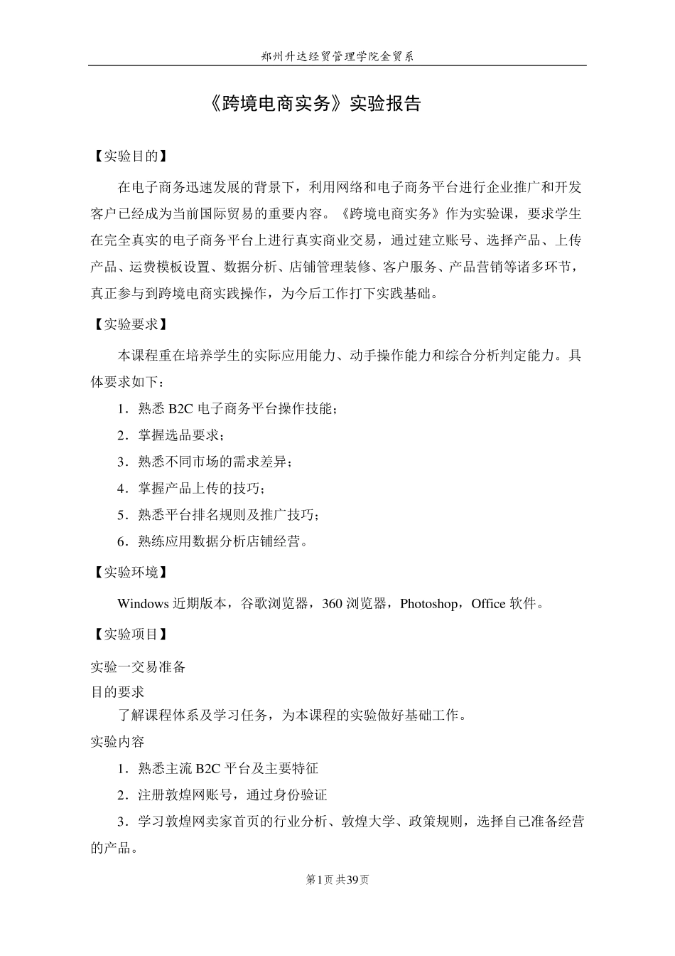 跨境电商实验报告_第2页