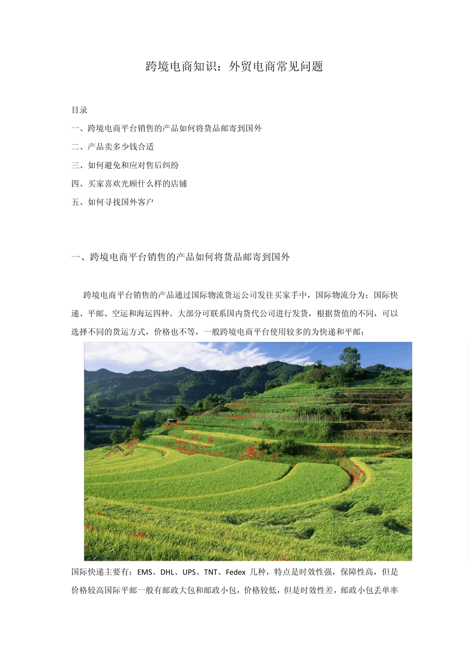 跨境电商知识：外贸电商常见问题_第1页