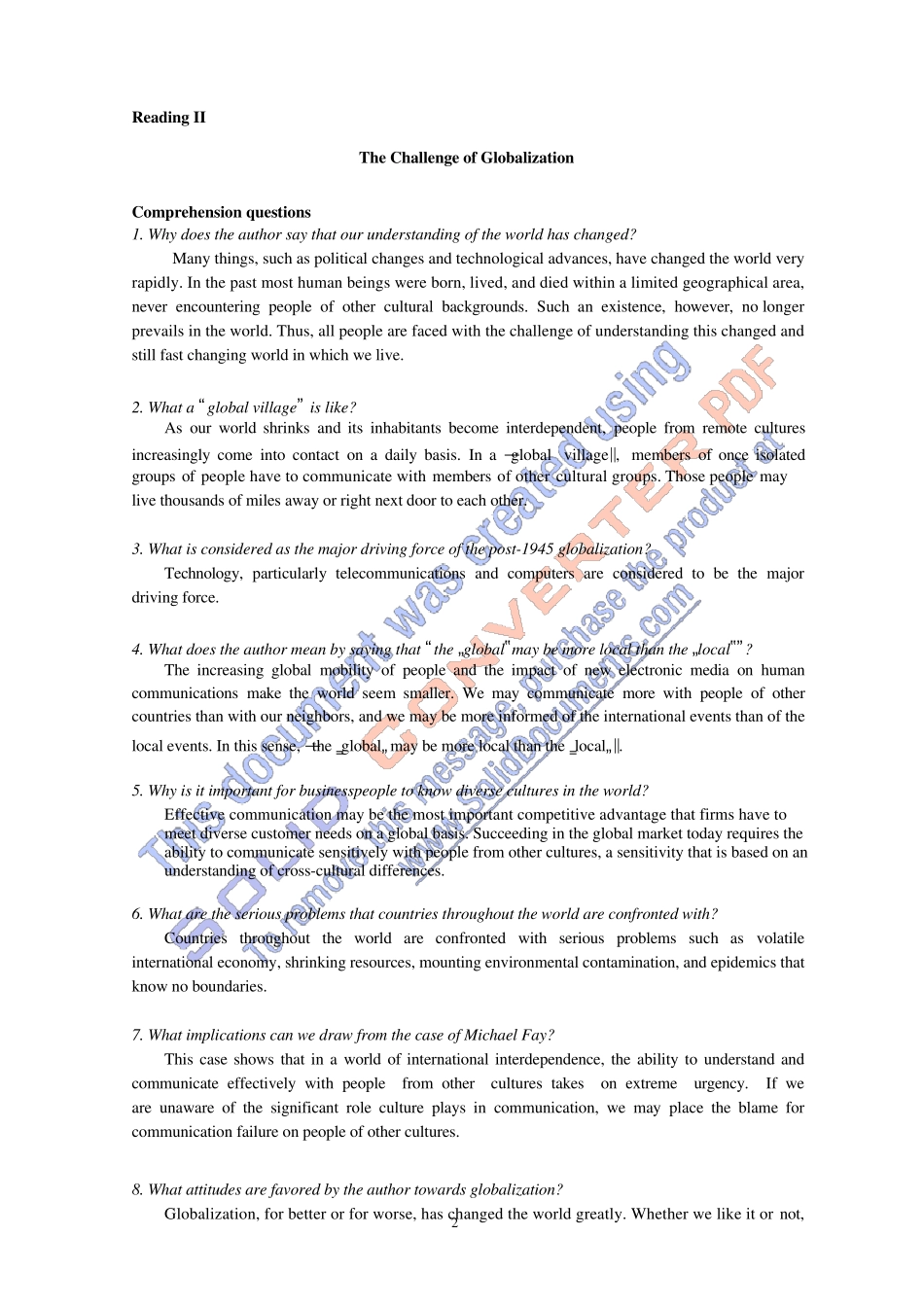 跨文化交际全部答案_第2页