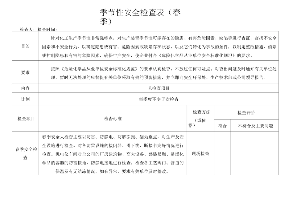 季节性检查表春夏秋冬_第1页
