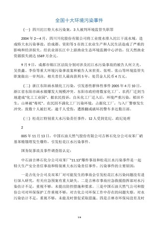 全国十大环境污染事件