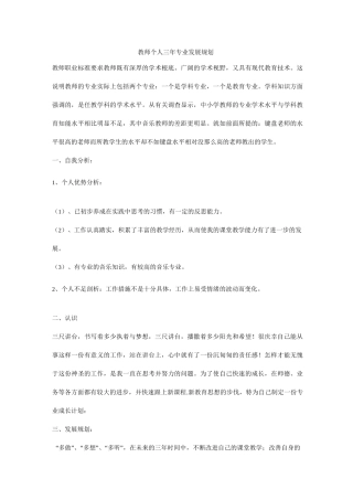 教师个人三年专业发展规划