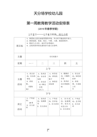 幼儿小班周计划[精选.]