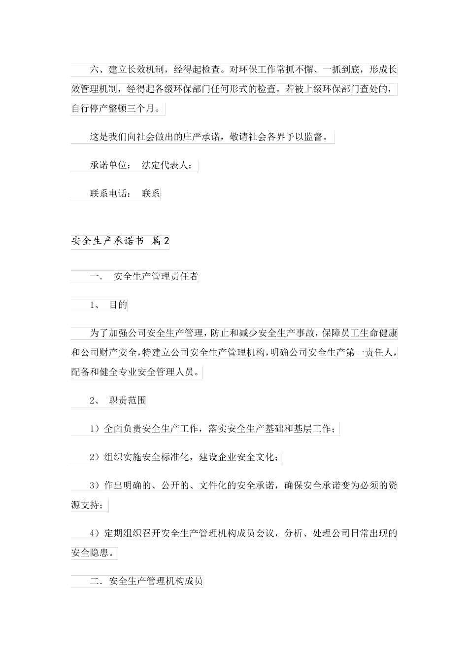2023关于安全生产承诺书模板5篇_第2页