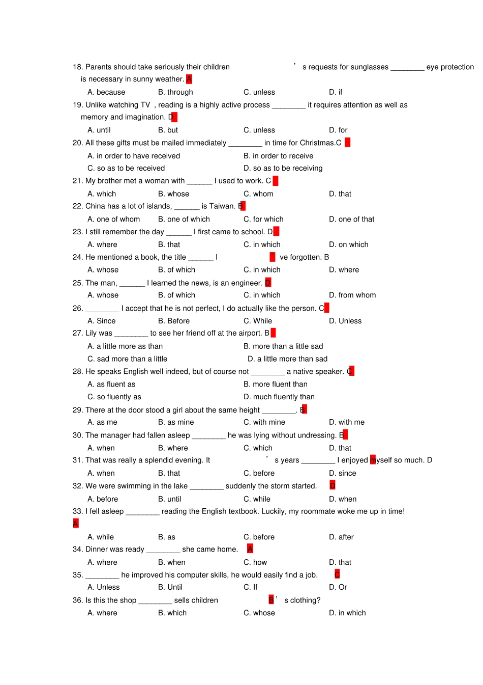 完整版综合英语三期末复习题答案_第2页