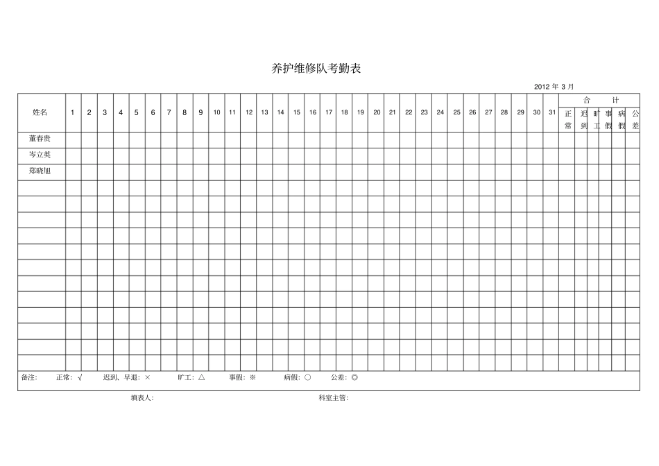 完整版考勤表_第2页