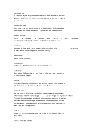 完整版航空发动机术语